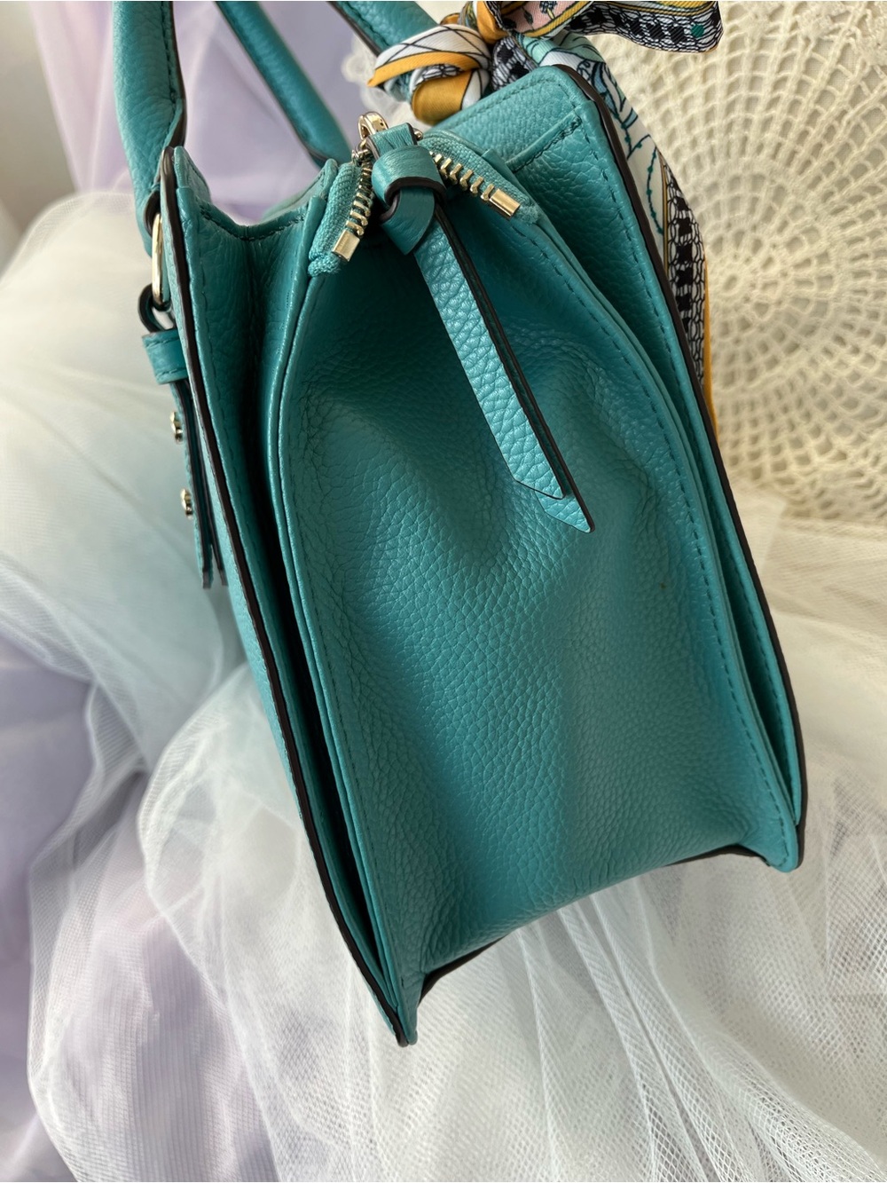 Kate Spade ♠️ Teal Leather satchel/Crossbody, EUC like NEW - Picture 11 of 12